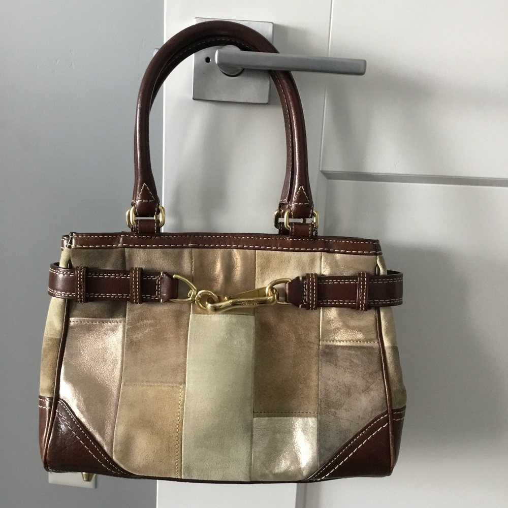 Coach Patchwork Hampton Leather and Suede Tote